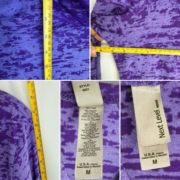 Women's Lightweight Burnout Hoodie Next Level Chic Soft Fabric Purple Size M - Picture 11 of 16